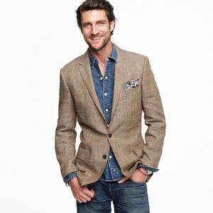 J. Crew Men’s Sportcoat in Glen Plaid Cotton/Linen